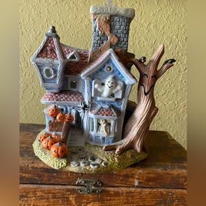 PartyLite Ghostly Tealight Halloween Haunted House Retired Vintage EUC
